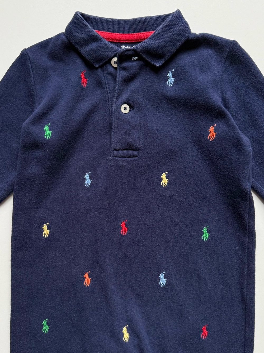 Ralph Lauren Baby Boy Polo Pony Soft Cotton Polo Coverall, Refined Navy - 12M - Picture 5 of 12